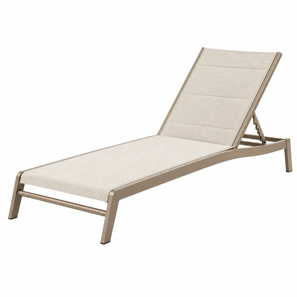 Lettino prendisole 200 x 65 x 33 cm in metallo beige reclinabile per esterno