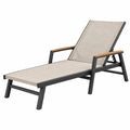 Lettino prendisole 190 x 65 x 90 cm in alluminio beige e antracite con schienale regolabile