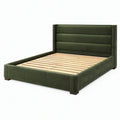 Letto matrimoniale 160 x 200 cm in pelle sintetica verde - stile moderno con rete a doghe