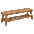 Panca da giardino 120 x 40 x 45 cm in legno marrone con ripiano stile naturale