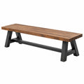 Panca 180 x 35 x 45 cm in legno marrone e metallo nero - stile industriale per sala da pranzo