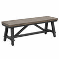 Panca 180 x 45 x 46 cm in legno marrone e nero stile rustico
