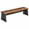 Panca 180 x 40 x 45 cm in legno marrone e metallo nero stile industriale