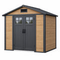 Casetta da giardino 210 x 180 x 210 cm in metallo marrone/nero con doppia porta